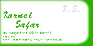kornel safar business card