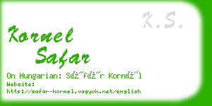 kornel safar business card